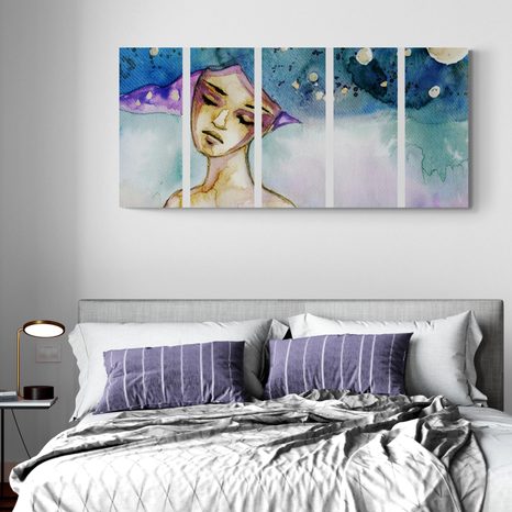 QUADRI 5 PEZZI – FATA LUNARE - QUADRI DI PERSONE - STAMPE E QUADRI