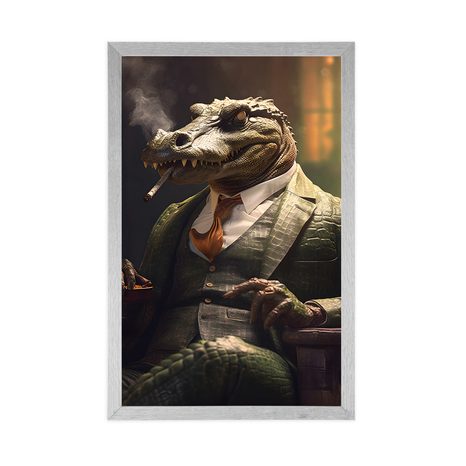 PLAKÁT ZVÍŘECÍ GANGSTER KROKODÝL - ZVÍŘECÍ GANGSTEŘI - PLAKÁTY