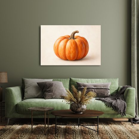 QUADRO SU TELA – ZUCCA ARANCIONE IN DETTAGLIO - QUADRI HALLOWEEN E HORROR - STAMPE E QUADRI