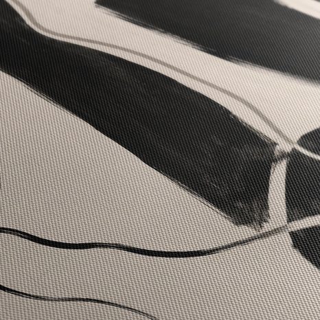 QUADRO SU TELA – ASTRATTO A CONTRASTO IN NERO - QUADRI FORME ASTRATTE - STAMPE E QUADRI