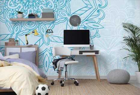 SAMOLEPÍCÍ TAPETA MANDALA V ZIMNÍM ŠATU - SAMOLEPÍCÍ TAPETY - TAPETY