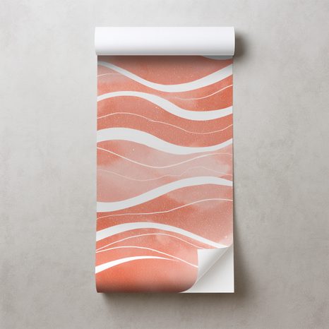 SAMOLEPIACA TAPETA ABSTRAKTNÉ ORANŽOVÉ VLNY - ABSTRAKTNÉ TAPETY - TAPETY