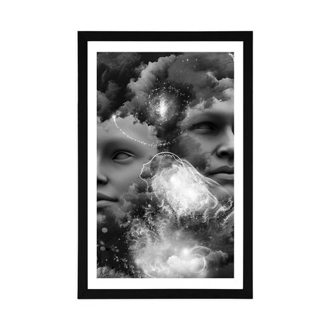 POSTER – MENTE VIRTUALE IN BIANCO E NERO - NERO E BIANCO - POSTER