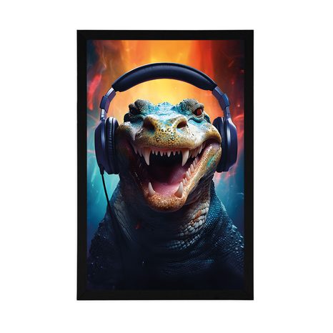 POSZTER FÜLHALLGATÓS ALIGÁTORRAL. - PARTI ÁLLATOK FÜLHALLGATÓVAL - POSZTEREK