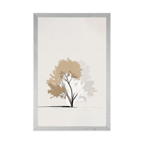 PLAGÁT MINIMALISTICKÝ STROM S LISTAMI - STROMY A LISTY - PLAGÁTY