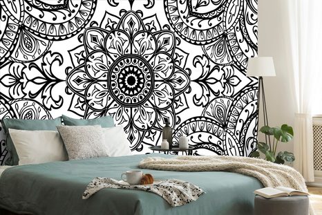 SAMOLEPÍCÍ TAPETA ČERNOBÍLÝ ORNAMENT - SAMOLEPÍCÍ TAPETY - TAPETY