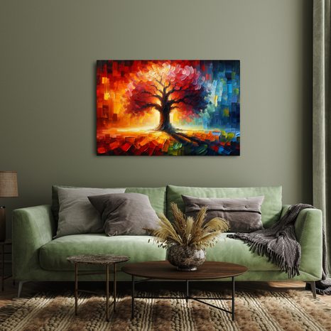 WANDBILD BAUM DES LEBENS IN REGENBOGENFARBEN - BILDER BÄUME DES LEBENS - BILDER