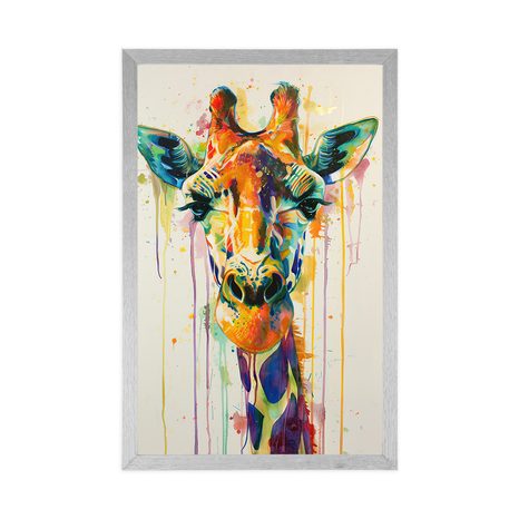 POSTER – GIRAFFA CON IMITAZIONE PITTORICA - GIRAFFE E ZEBRE - POSTER