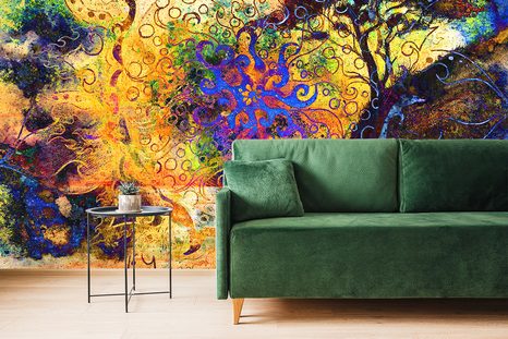 SAMOLEPÍCÍ TAPETA STROM S ORIENTÁLNÍM POZADÍM - SAMOLEPÍCÍ TAPETY - TAPETY