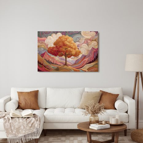 OBRAZ PODZIMNÍ STROM ŽIVOTA V HORÁCH - OBRAZY STROMY ŽIVOTA - OBRAZY