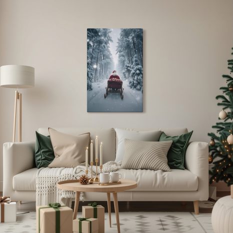 VÁNOČNÍ OBRAZ POHÁDNOVÝ SANTA V LESE - VÁNOČNÍ A ZIMNÍ OBRAZY - PICTURES