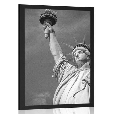 POSTER STATUE OF LIBERTY IN BLACK AND WHITE - BLACK AND WHITE - POSTERS