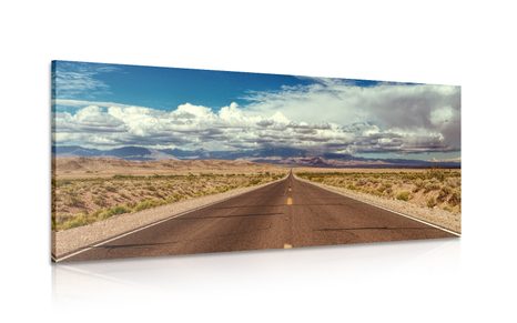 CANVAS PRINT ROAD IN THE DESERT - PICTURES OF NATURE AND LANDSCAPE - PICTURES