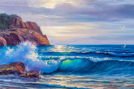 WANDBILD MORGEN AM MEER - BILDER VON NATUR UND LANDSCHAFT - BILDER