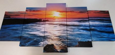 5 RÉSZES KÉP ROMANTIKUS NAPLEMENTE - TERMÉSZET- ÉS TÁJKÉPEK - KÉPEK