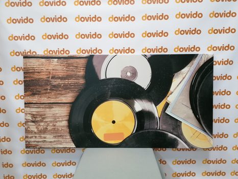 WANDBILD ALTE SCHALLPLATTEN - VINTAGE- UND RETRO-BILDER - BILDER