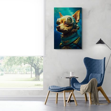 QUADRO SU TELA – CANE BLU-ORO - QUADRI I DOMINATORI DEL REGNO ANIMALE - STAMPE E QUADRI