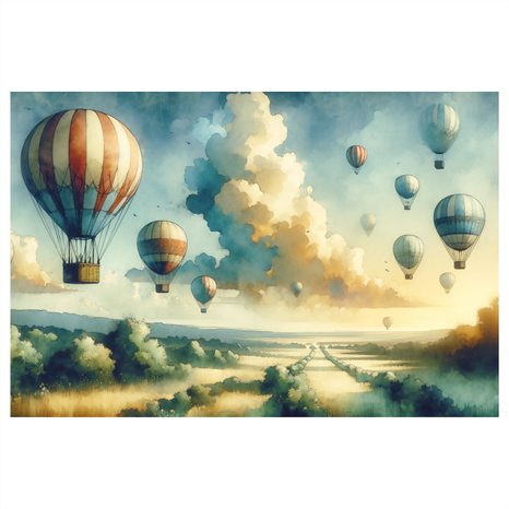 OBRAZ LET BALONŮ NAD KRAJINOU - OBRAZY POLE A LOUKY - OBRAZY