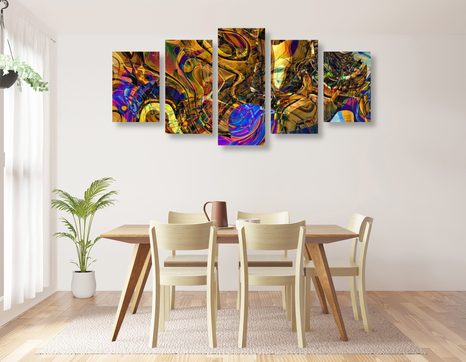 5 RÉSZES KÉP KÉP TELE ABSZTRAKT MŰVÉSZETTEL - ABSZTRAKT KÉPEK - KÉPEK