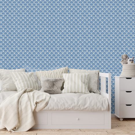SAMOLEPÍCÍ TAPETA MODRÉ GEOMETRICKÉ VZORY - VZOROVANÉ TAPETY - TAPETY