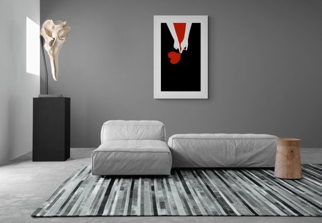 PLAKÁT S PASPARTOU SPOJENÍ DVOU SRDCÍ - MOTIVY Z NAŠÍ DÍLNY - PLAKÁTY