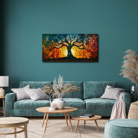 WANDBILD STRAHLENDER LEBENSBAUM - BILDER BÄUME DES LEBENS - BILDER