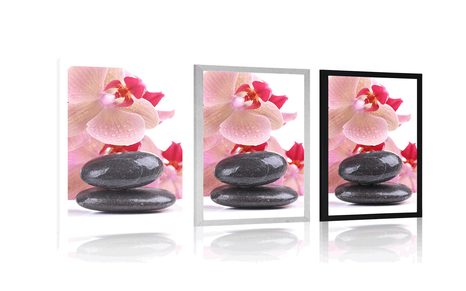POSTER SPA STEINE UND ORCHIDEE - FENG SHUI - POSTER