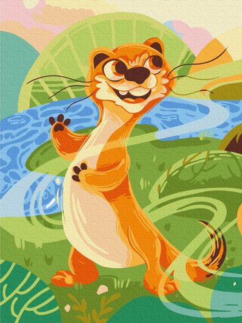 MALOVÁNÍ PODLE ČÍSEL PRO DĚTI VESELÁ LASICE - PRO DĚTI - MALOVÁNÍ PODLE ČÍSEL