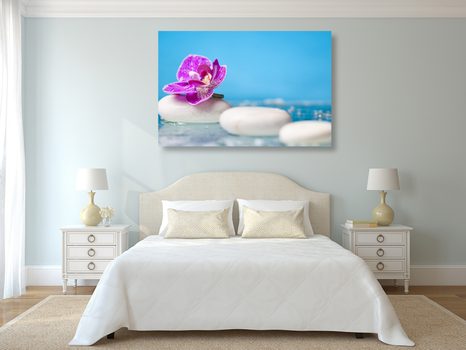 OBRAZ ORCHIDEJ A ZEN KAMENY - OBRAZY FENG SHUI - OBRAZY