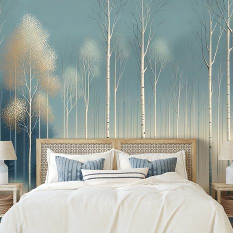 TAPETA ZASNĚŽENÝ LES V MLZE - TAPETY LES - TAPETY