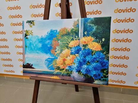 КАРТИНА НА ПЛАТНО – ПРОЛЕТЕН БУКЕТ ДО ПРОЗОРЕЦА - КАРТИНИ С ЦВЕТЯ - КАРТИНИ