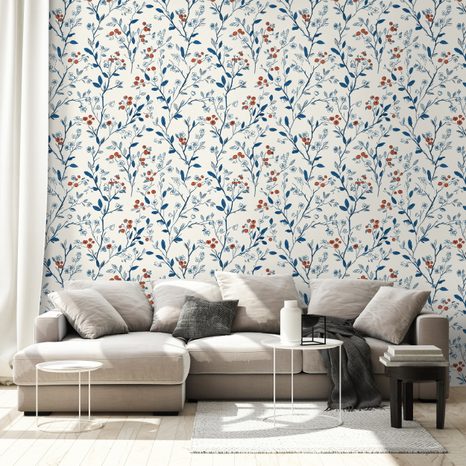 TAPETA JEMNÉ KVĚTINY NA BÍLÉM POZADÍ - TAPETY KVĚTINY - TAPETY