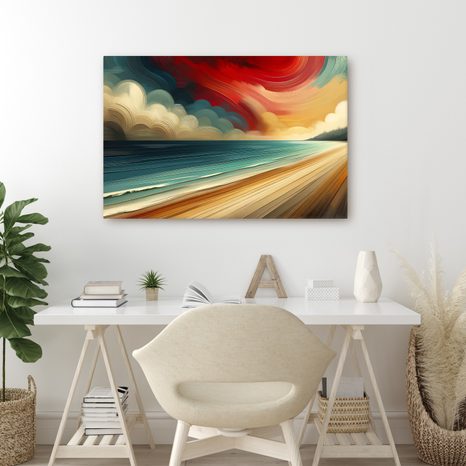 OBRAZ PÍSČITÉ PLÁŽE A MODRÝCH VLN - OBRAZY MOŘE A PLÁŽ - OBRAZY