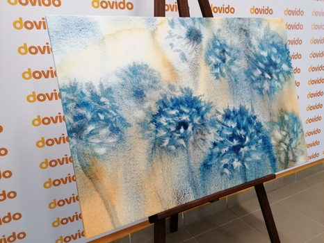 KÉP KÉK PITYPANG AKVARELL KIVITELBEN - VIRÁGMINTÁS KÉPEK - KÉPEK