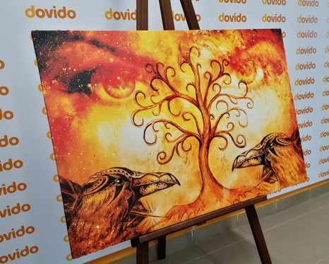 CANVAS PRINT TREE OF LIFE WITH RAVENS - OBRAZY STROMY ŽIVOTA - PICTURES