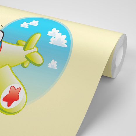 TAPETE FURCHTLOSES KLEINES FLUGZEUG - KINDERTAPETEN - TAPETEN