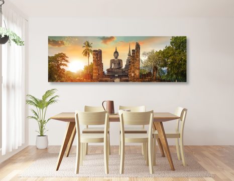 КАРТИНА НА ПЛАТНО – СТАТУЯ НА БУДА В ПАРК СУКХОТАЙ - ФЪН ШУЙ КАРТИНИ - КАРТИНИ