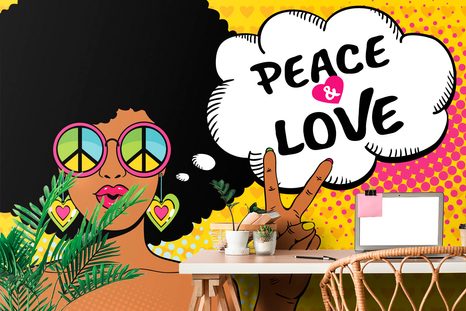 TAPETA ŽIVOT V MÍRU - PEACE & LOVE - POP ART TAPETY - TAPETY