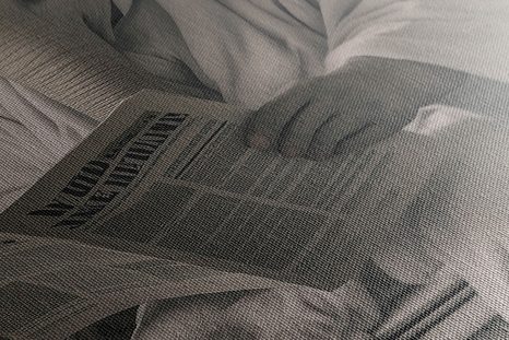 STAMPA SU TELA – ELEFANTE CON GIORNALE IN BAGNO - QUADRI DI ELEFANTI - STAMPE E QUADRI