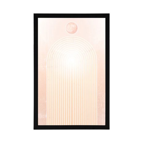 POSTER MODERNER PFIRSICHFARBENER REGENBOGEN MID-CENTURY - MOTIVE AUS UNSERER WERKSTATT - POSTER