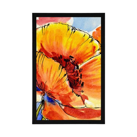 POSTER MOHNBLUMEN IM BLUMENSTRAUSS - BLUMEN - POSTER