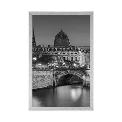 AFFICHE – PANORAMA ÉBLOUISSANT DE PARIS EN NOIR ET BLANC - NOIR ET BLANC - AFFICHES