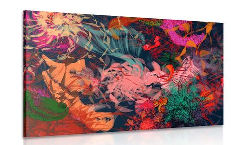 CANVAS PRINT ABSTRACT FLOWERS