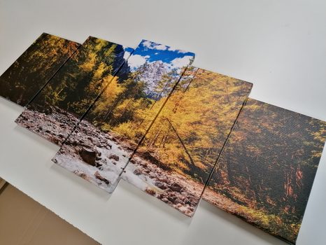 TABLOU 5-PIESE PEISAJ MONTAN PITORESC - TABLOU NATURĂ ȘI PEISAJE NATURALE - TABLOURI