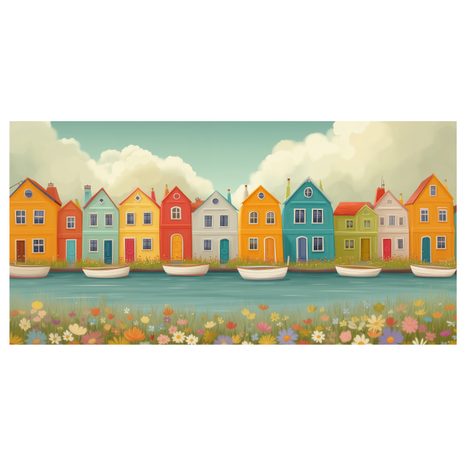 OBRAZ VESELÁ MALEBNÁ ULIČKA - BAREVNÉ DOMY - PICTURES