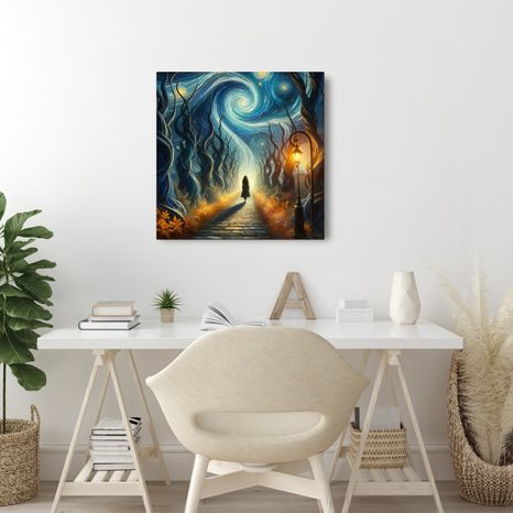 WANDBILD STERNENNACHT IM WALD - BILDER VON NATUR UND LANDSCHAFT - BILDER