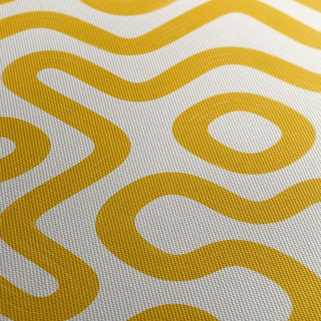 TABLEAU EN 5 PARTIES – LIGNES ABSTRAITES JAUNES - PEINTURES VINTAGE ET RÉTRO - TABLEAUX