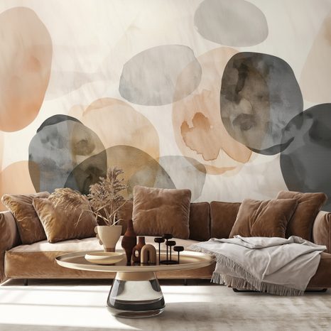 FOTOTAPETA ABSTRAKTNI AKVARELNI OVALI - ABSTRAKTNE TAPETE - TAPETE