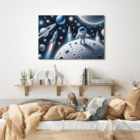 WANDBILD KINDERASTRONAUT AUF DEM MOND - BILDER - 🔥 TOTALAUSVERKAUF