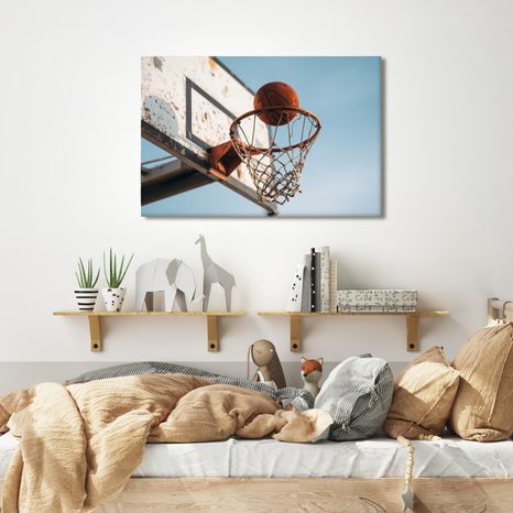 WANDBILD STÄDTISCHER BASKETBALLKORB - BILDER VON STÄDTEN - BILDER